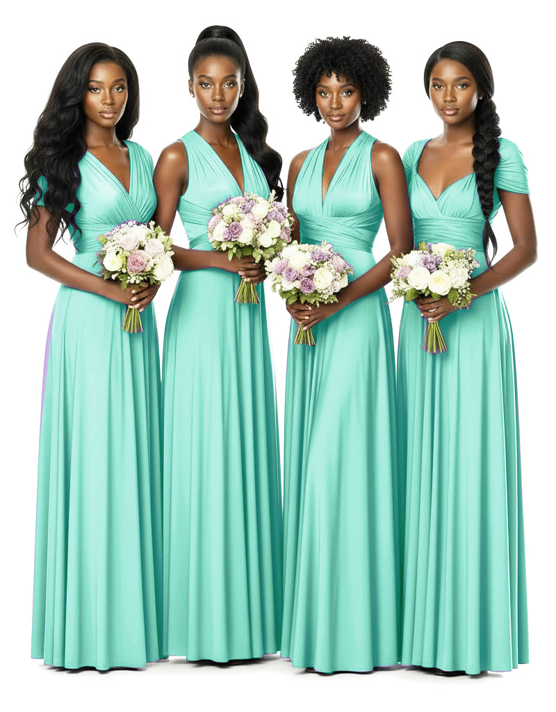 Bridesmaid Convertible Infinity Wrap Dress with pocketssage 