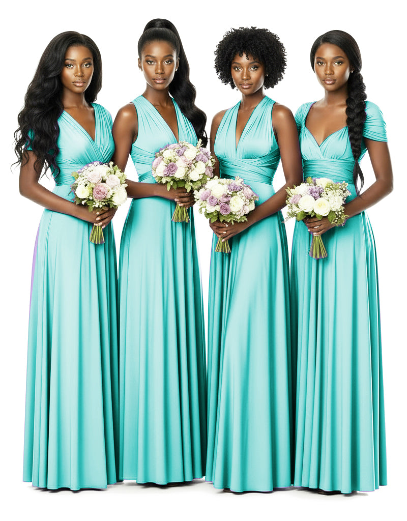 Bridesmaid Convertible Infinity Wrap Dress with pocketsturquoise 