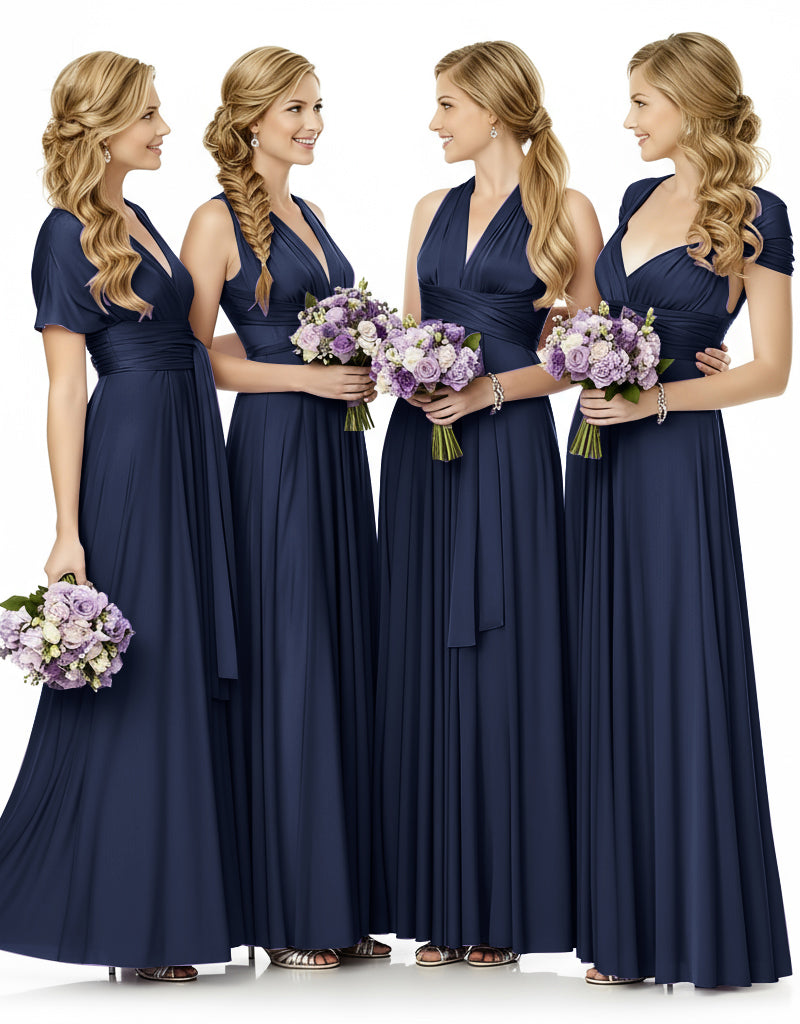 Bridesmaid Maxi Infinity Dress With Pockets Multiway Design dark navy 