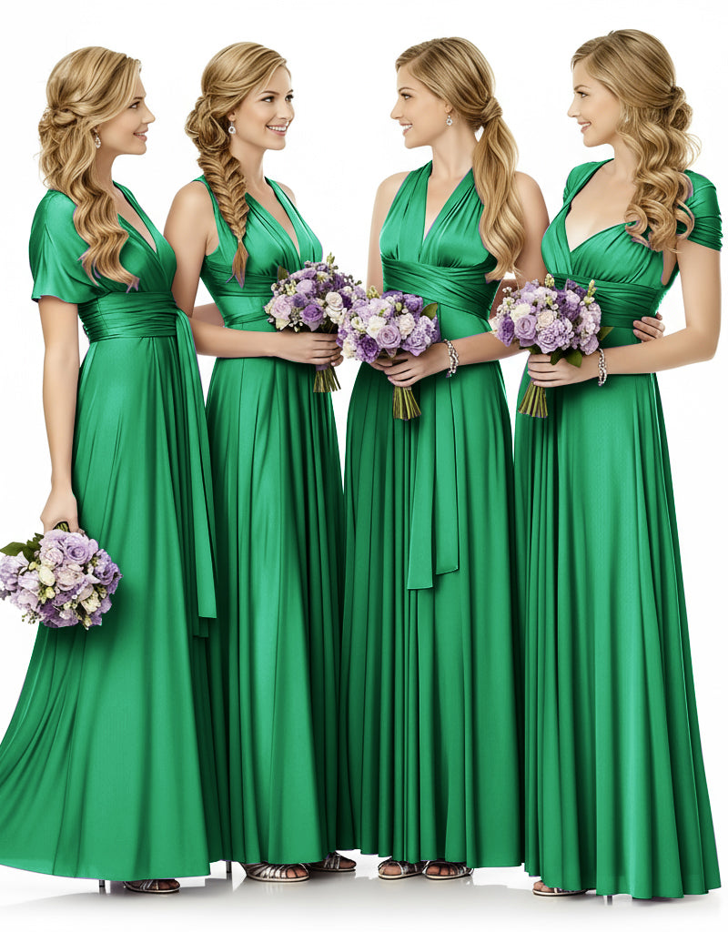 Bridesmaid Maxi Infinity Dress With Pockets Multiway Design emerald 