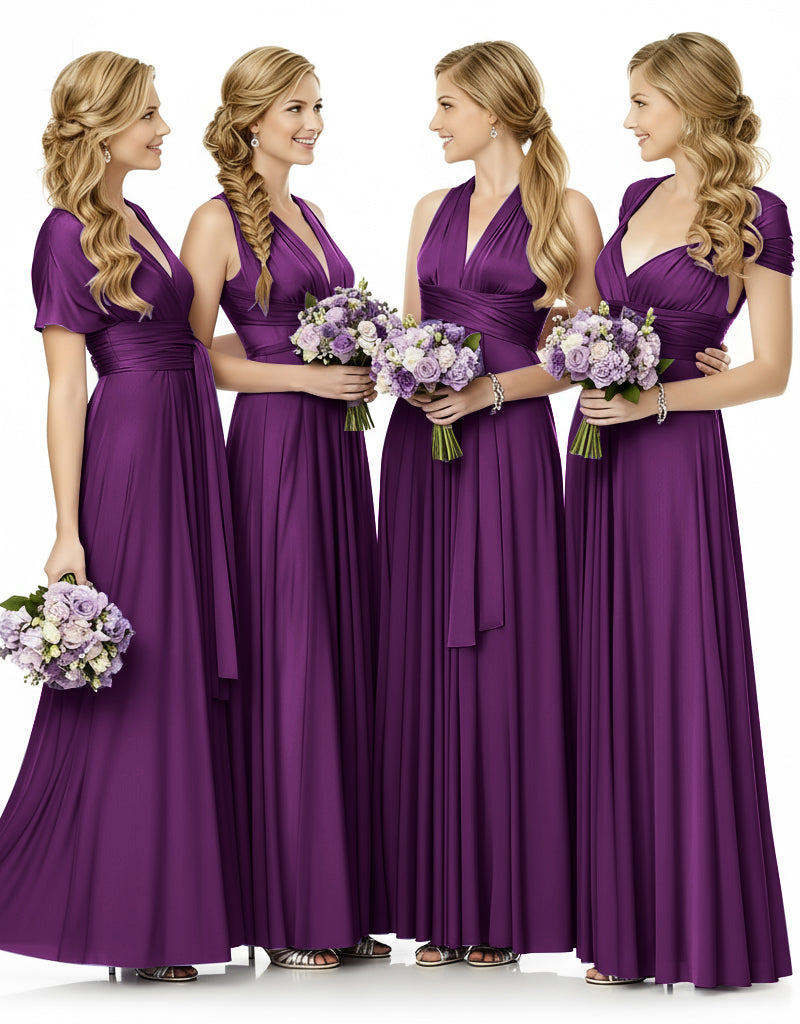 Bridesmaid Maxi Infinity Dress With Pockets Multiway Design grape 