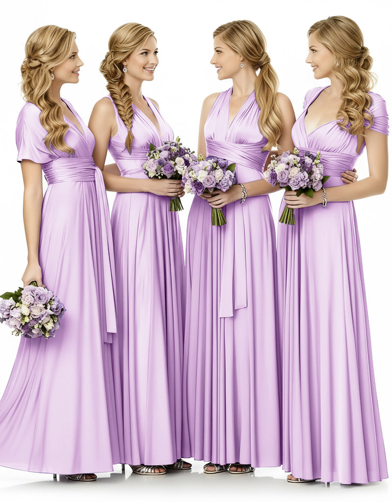 Bridesmaid Maxi Infinity Dress With Pockets Multiway Design lilac 
