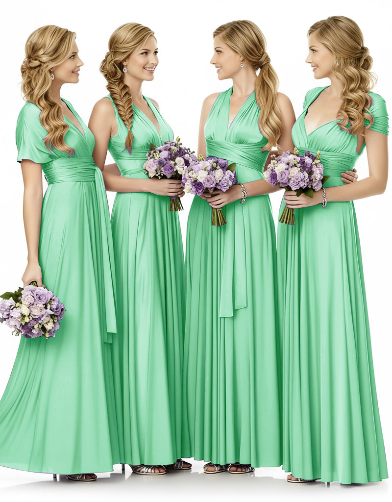 Bridesmaid Maxi Infinity Dress With Pockets Multiway Design mint green 
