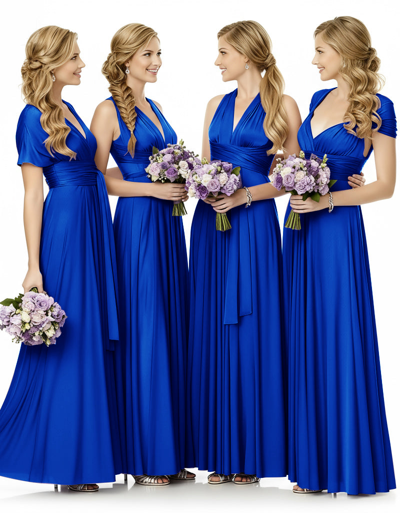 Bridesmaid Maxi Infinity Dress With Pockets Multiway Design royal blue 