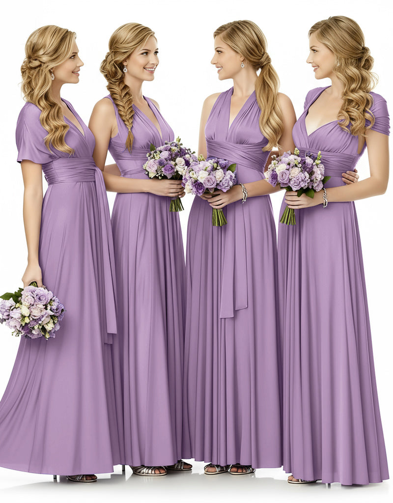 Bridesmaid Maxi Infinity Dress With Pockets Multiway Design wisteria mauve 