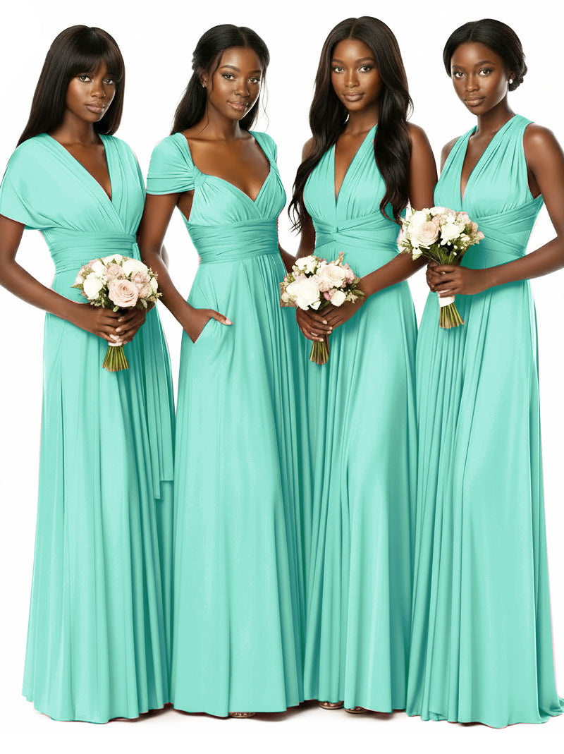 Convertible Bridesmaid Multiway Convertible Maxi Dress With Pockets Regular Plus sizesage 