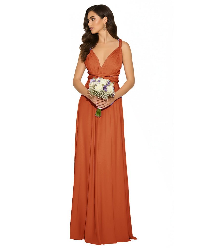 Multi-Way Wrap Long Maxi Infinity Dress With Pockets Regular Plus size Wedding Bridal Party Bridemaids Gown