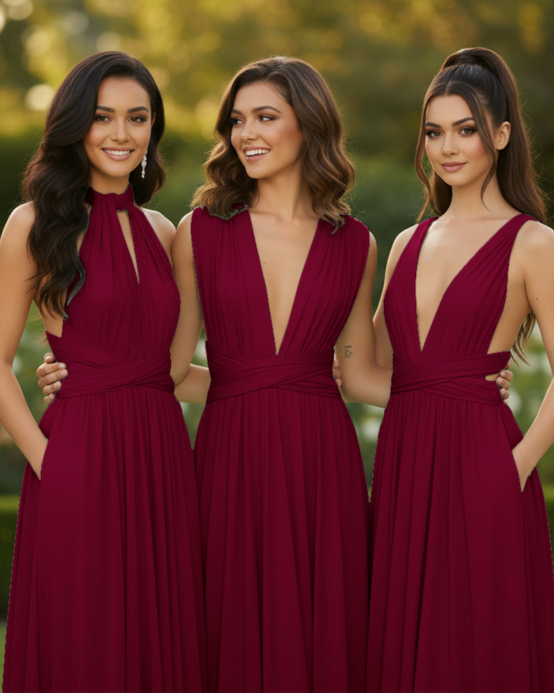 Convertible Multi-Way Infinity Dress for Special Celebrationsburgundy 