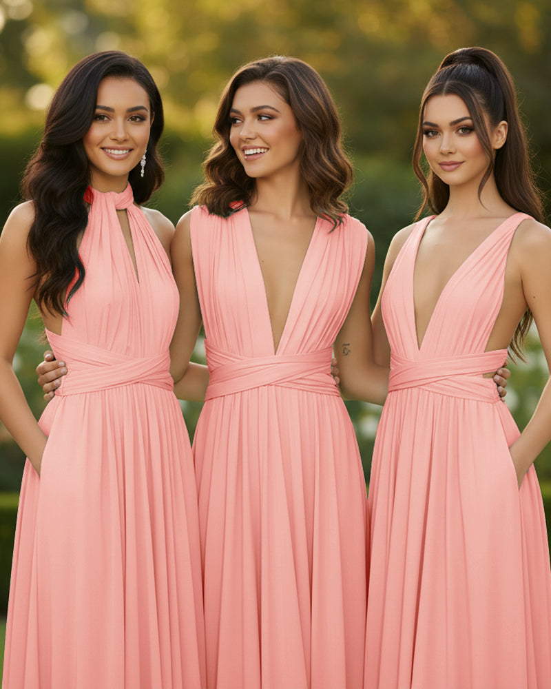 Convertible Multi-Way Infinity Dress for Special Celebrationscoral 