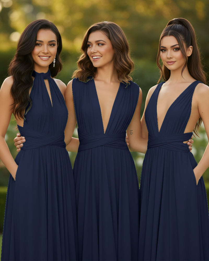 Convertible Multi-Way Infinity Dress for Special Celebrationsdark navy 