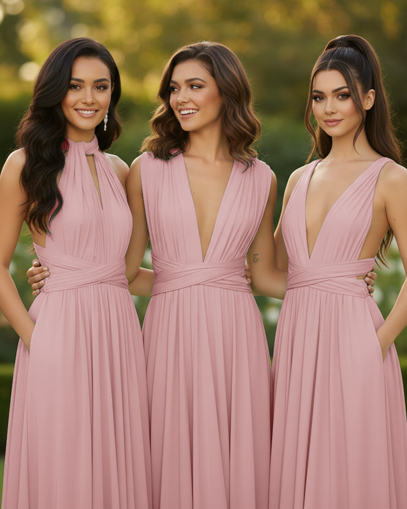 Convertible Multi-Way Infinity Dress for Special Celebrationsdusty rose 