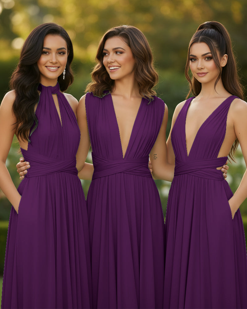 Convertible Multi-Way Infinity Dress for Special Celebrationsgrape 