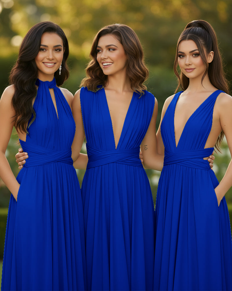 Convertible Multi-Way Infinity Dress for Special Celebrationsroyal blue 
