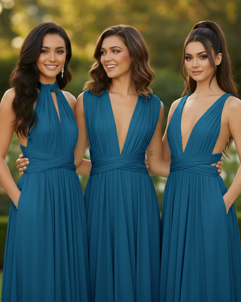 Convertible Multi-Way Infinity Dress for Special Celebrationsteal blue 