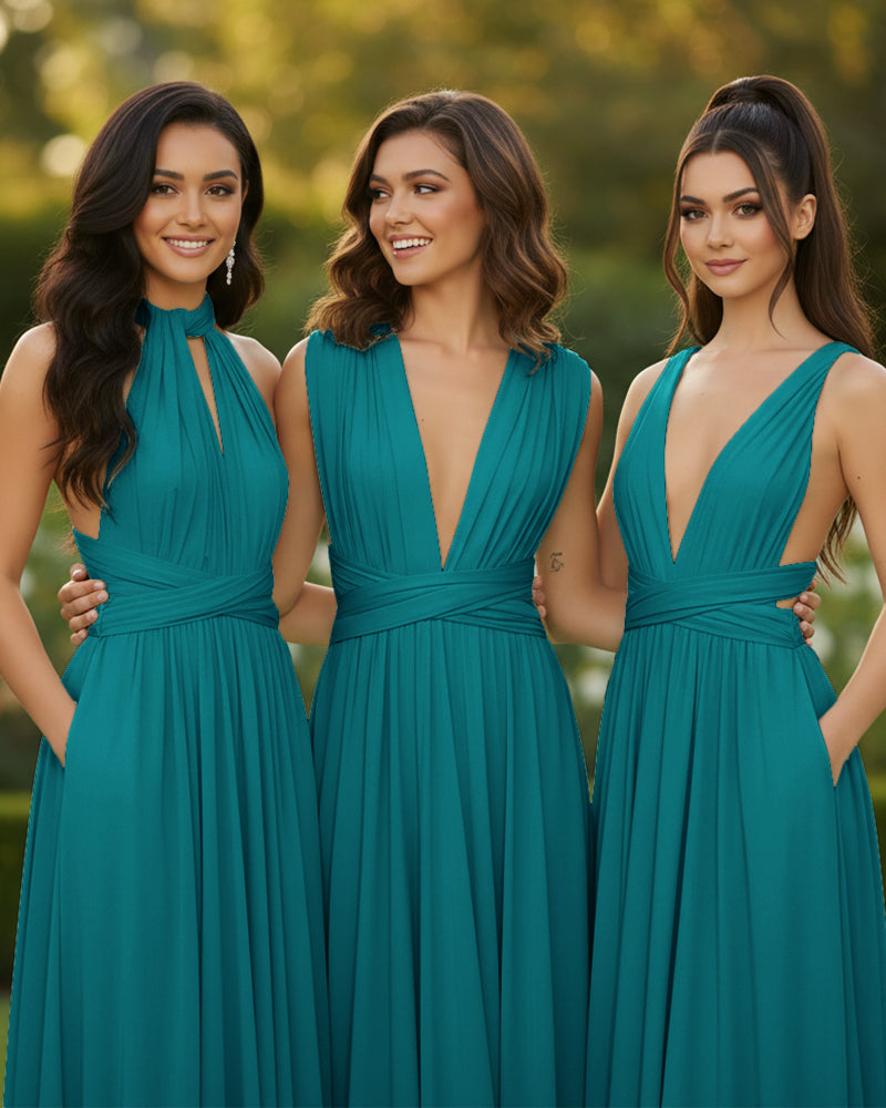 Convertible Multi-Way Infinity Dress for Special Celebrationsteal green 