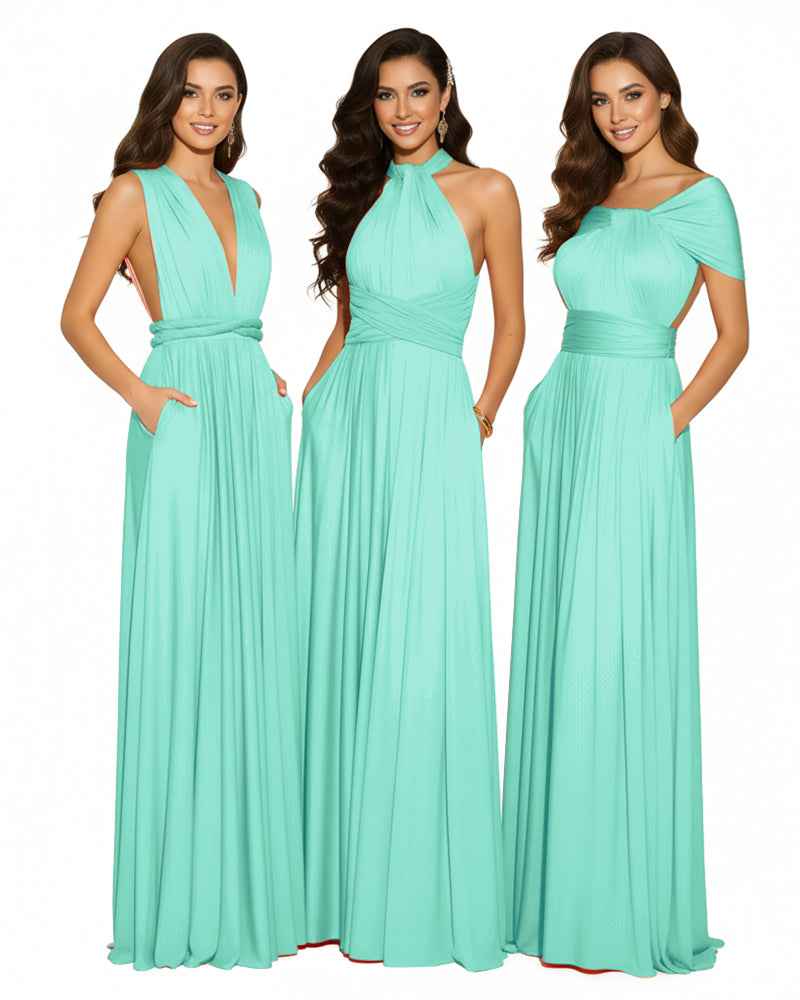 Bridesmaid Infinity Multiway Convertible Dress With Pockets sage 
