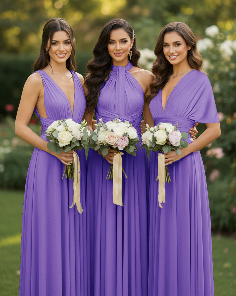 Multi-Way Wrap Inifinity Convertible Maxi Dress Regular Plus size Wedding Bridal Party Bridemaids Gown