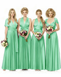 Convertible Infinity Wrap Maxi Dress With Pockets Regular Plus size Wedding Bridal Party Bridemaids Gownmint green 