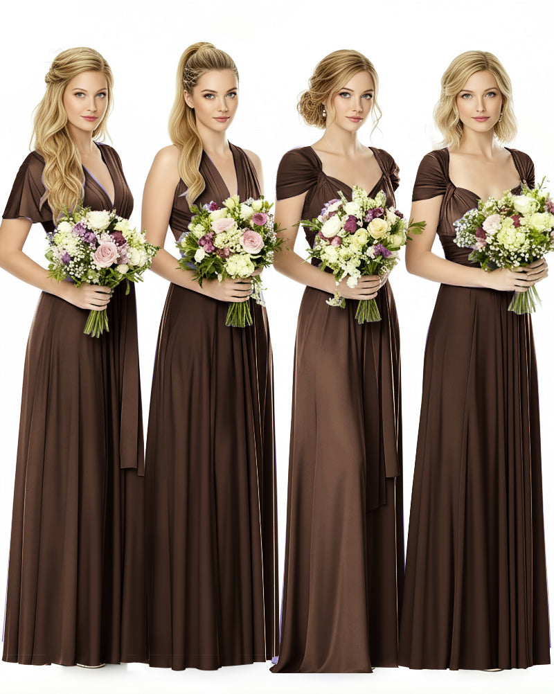 Convertible Maxi Infinity Dress With Pockets Regular Plus size Wedding Bridal Party Bridemaids Gown