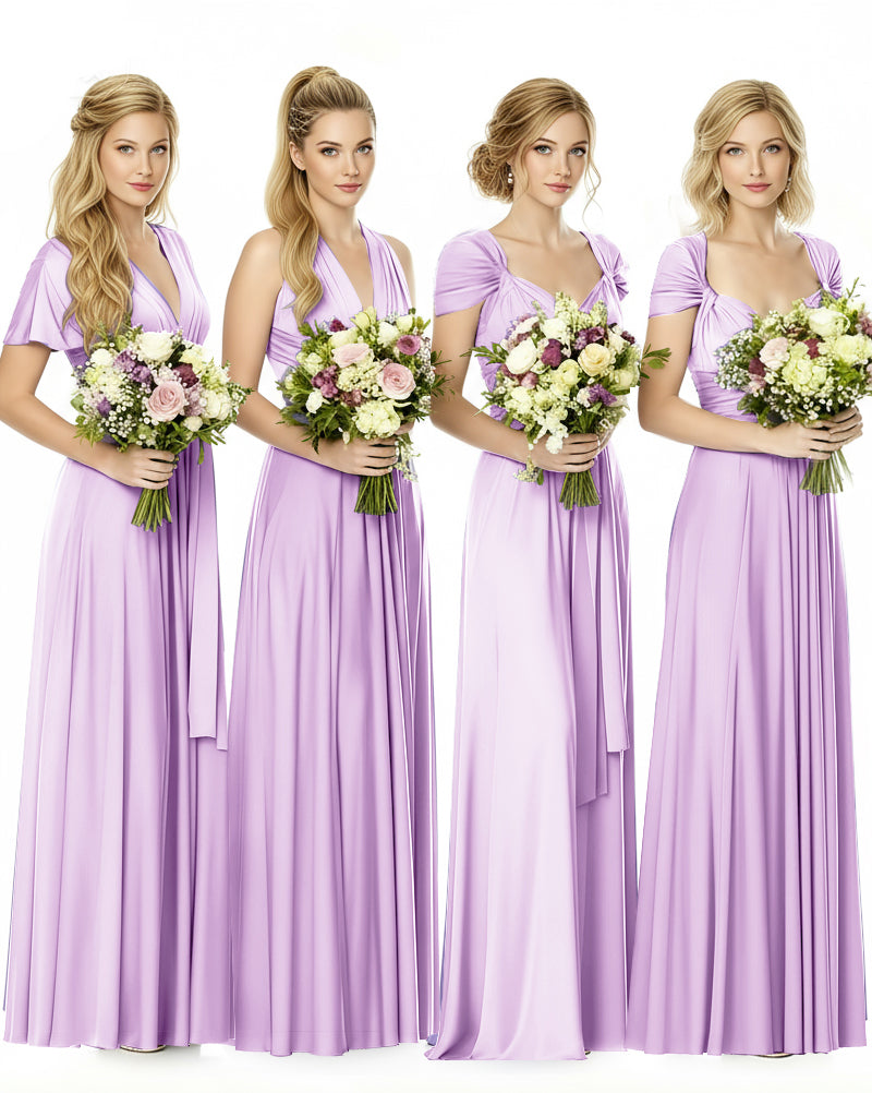 Convertible Maxi Infinity Dress With Pockets Regular Plus size Wedding Bridal Party Bridemaids Gownlilac 