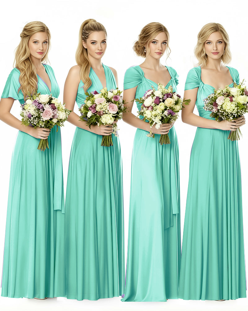 Convertible Maxi Infinity Dress With Pockets Regular Plus size Wedding Bridal Party Bridemaids Gownsage 