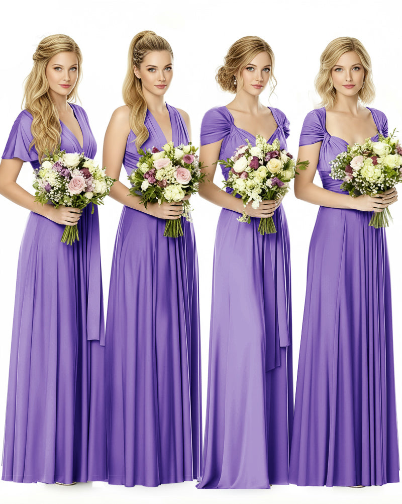 Convertible Maxi Infinity Dress With Pockets Regular Plus size Wedding Bridal Party Bridemaids Gown