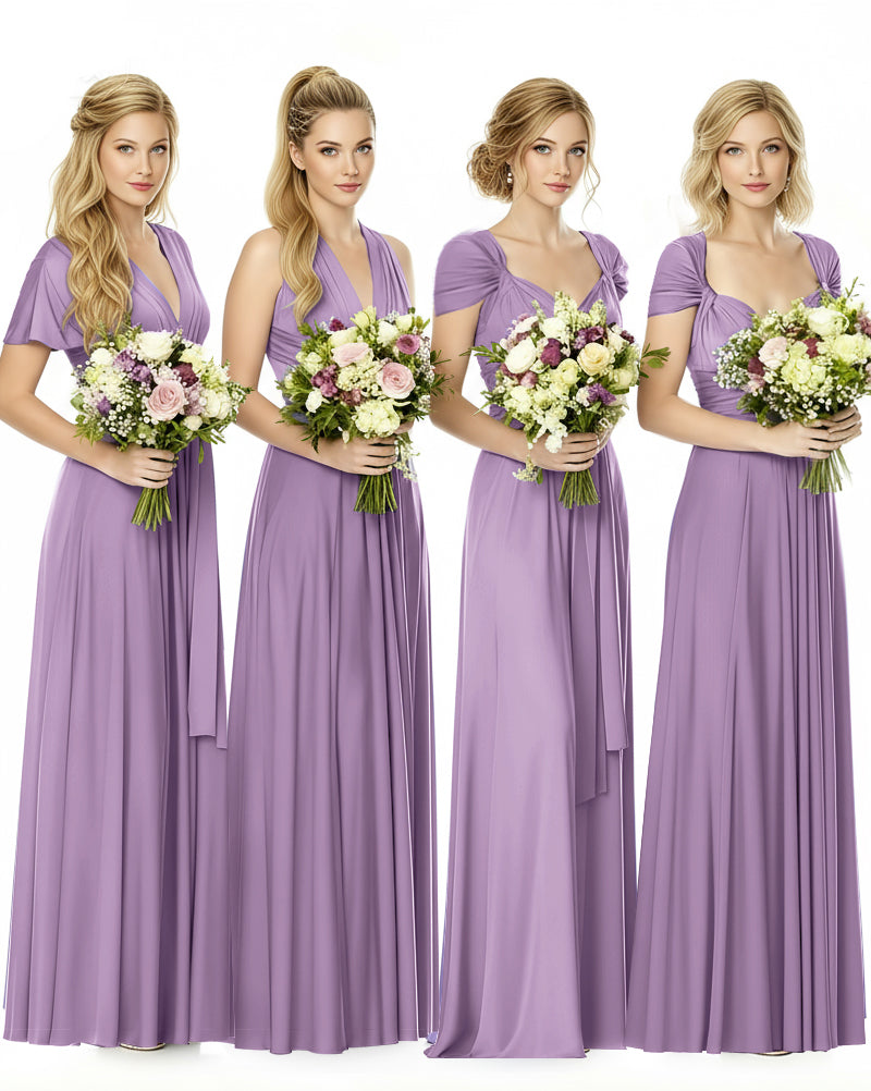 Convertible Maxi Infinity Dress With Pockets Regular Plus size Wedding Bridal Party Bridemaids Gownwisteria mauve 