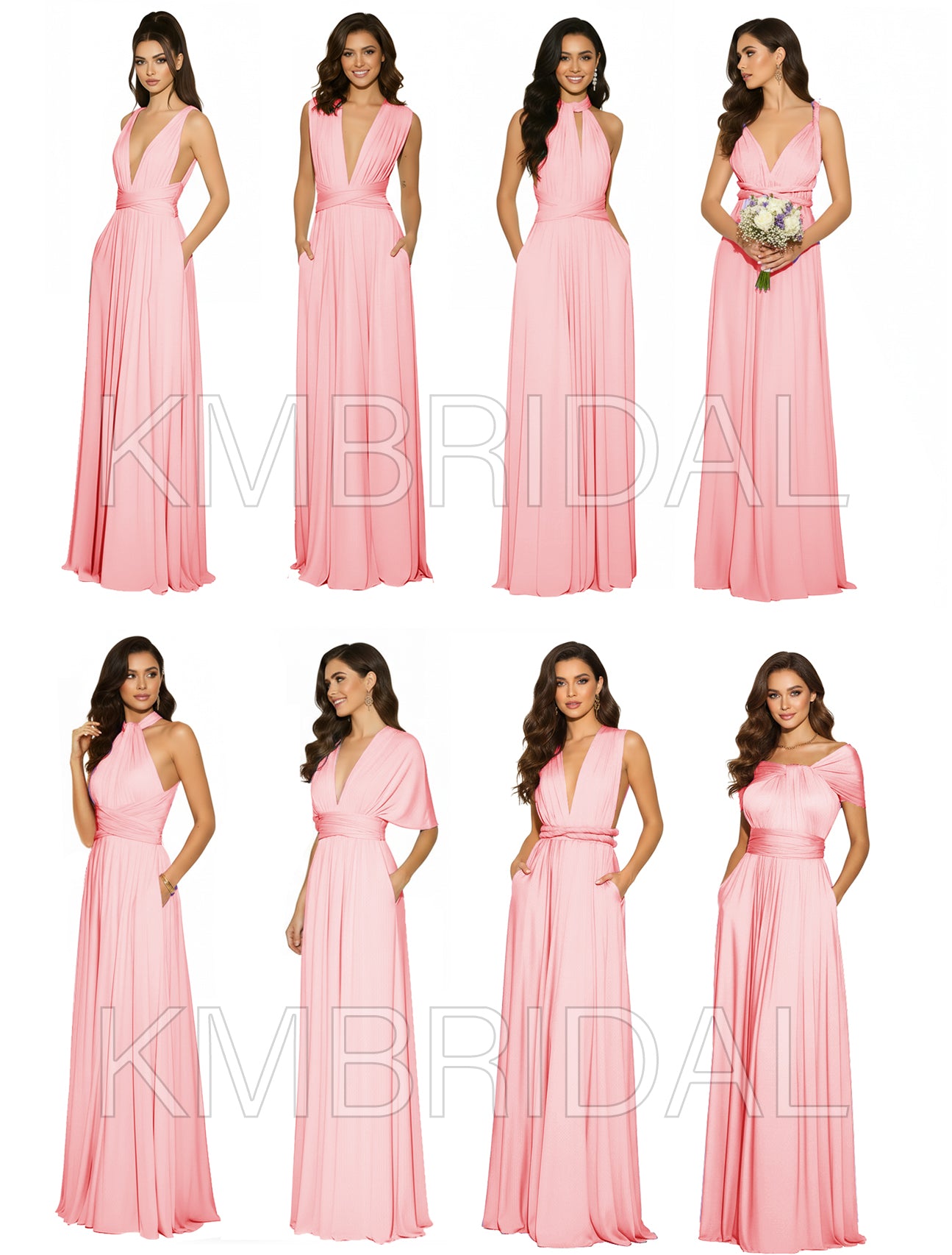 Wrap Convertible Multiway Infinity Dress With Pockets for Bridesmaids Wedding Guests