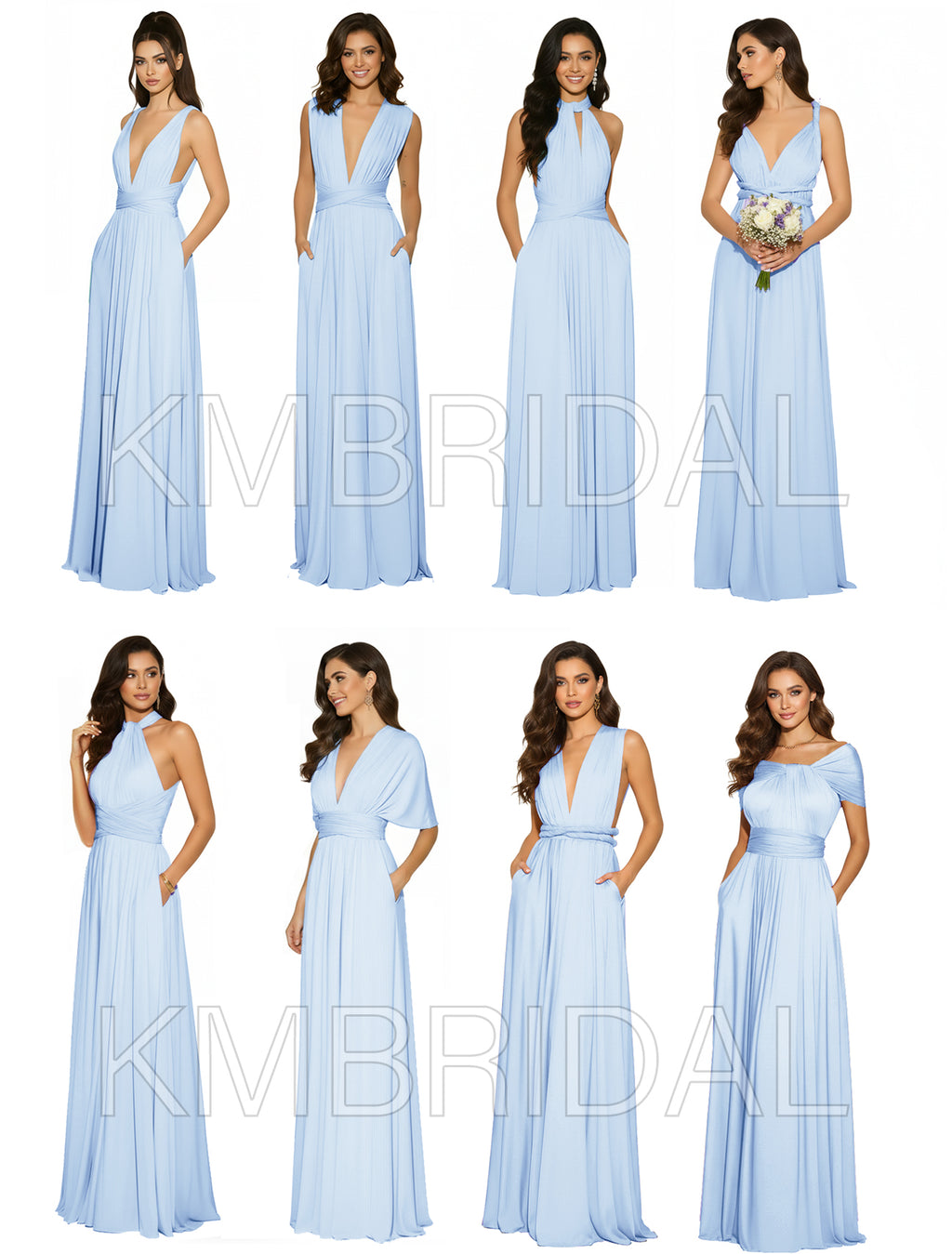 Convertible Infinity Dress with Pockets Regular Plus size Wedding Bridal Party Bridemaids Gown