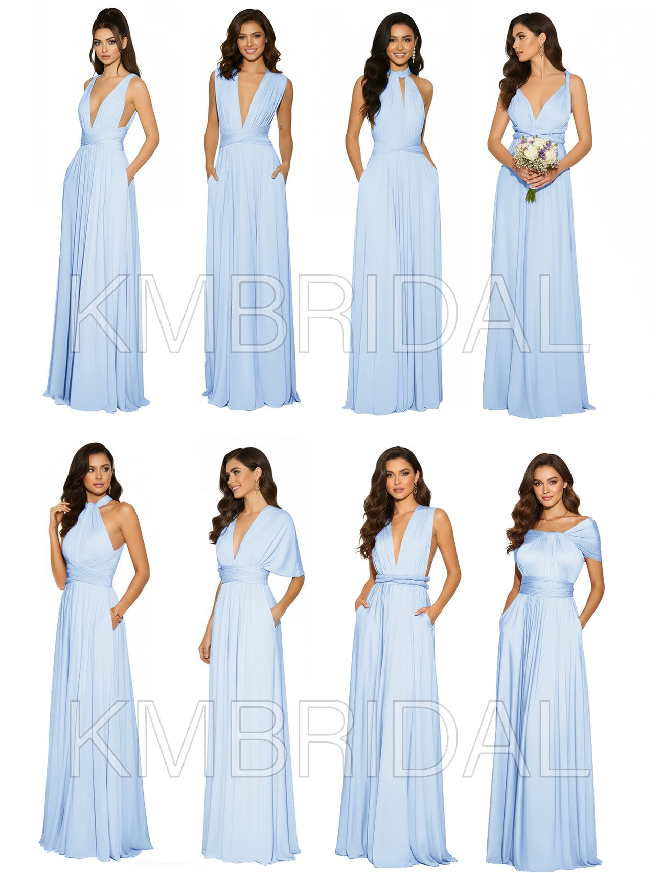 Convertible Infinity Dress with Pockets Regular Plus size Wedding Bridal Party Bridemaids Gown