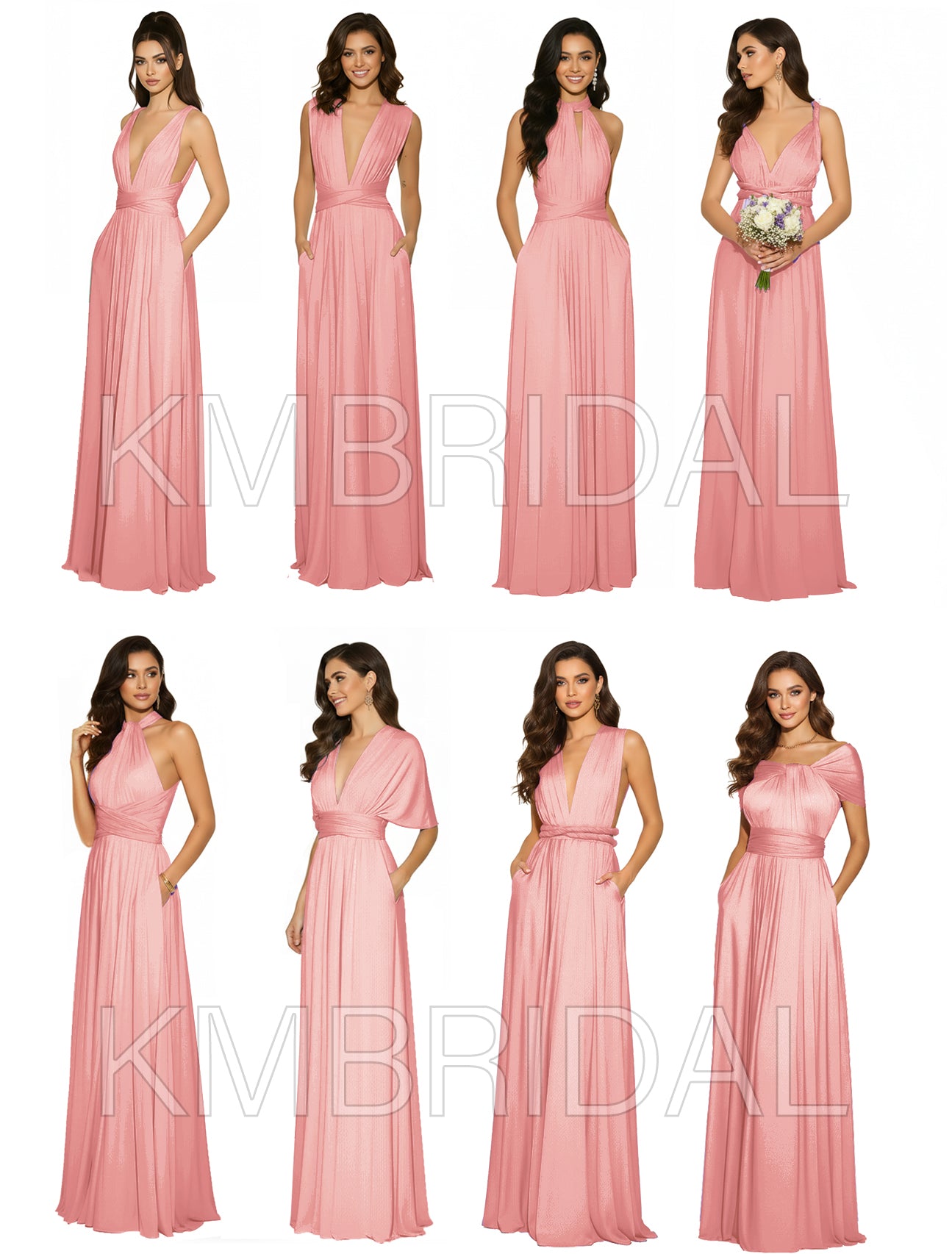 Convertible Bridesmaid Multiway Convertible Maxi Dress With Pockets Regular Plus size