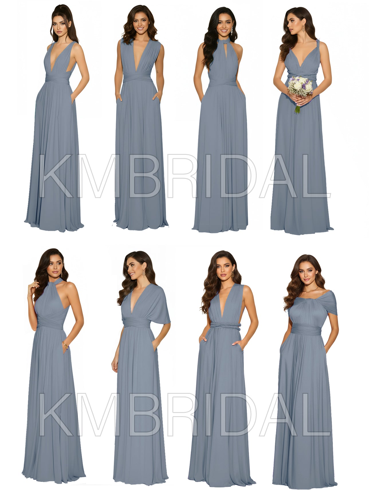 Infinity Bridesmaid Gown Multiway Dress with Pockets Regular Plus size Wedding Bridal Party Bridemaids Gown