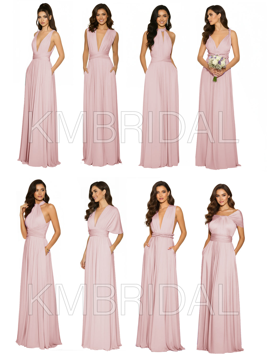 Bridesmaid Dress With Pockets Multiway Inifinity Wrap Regular Plus size Wedding Bridal Party Bridemaids Gown