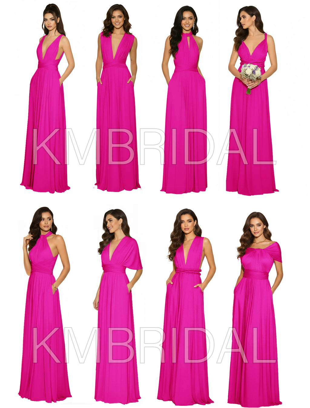 Bridesmaid Infinity Multiway Convertible Dress With Pockets