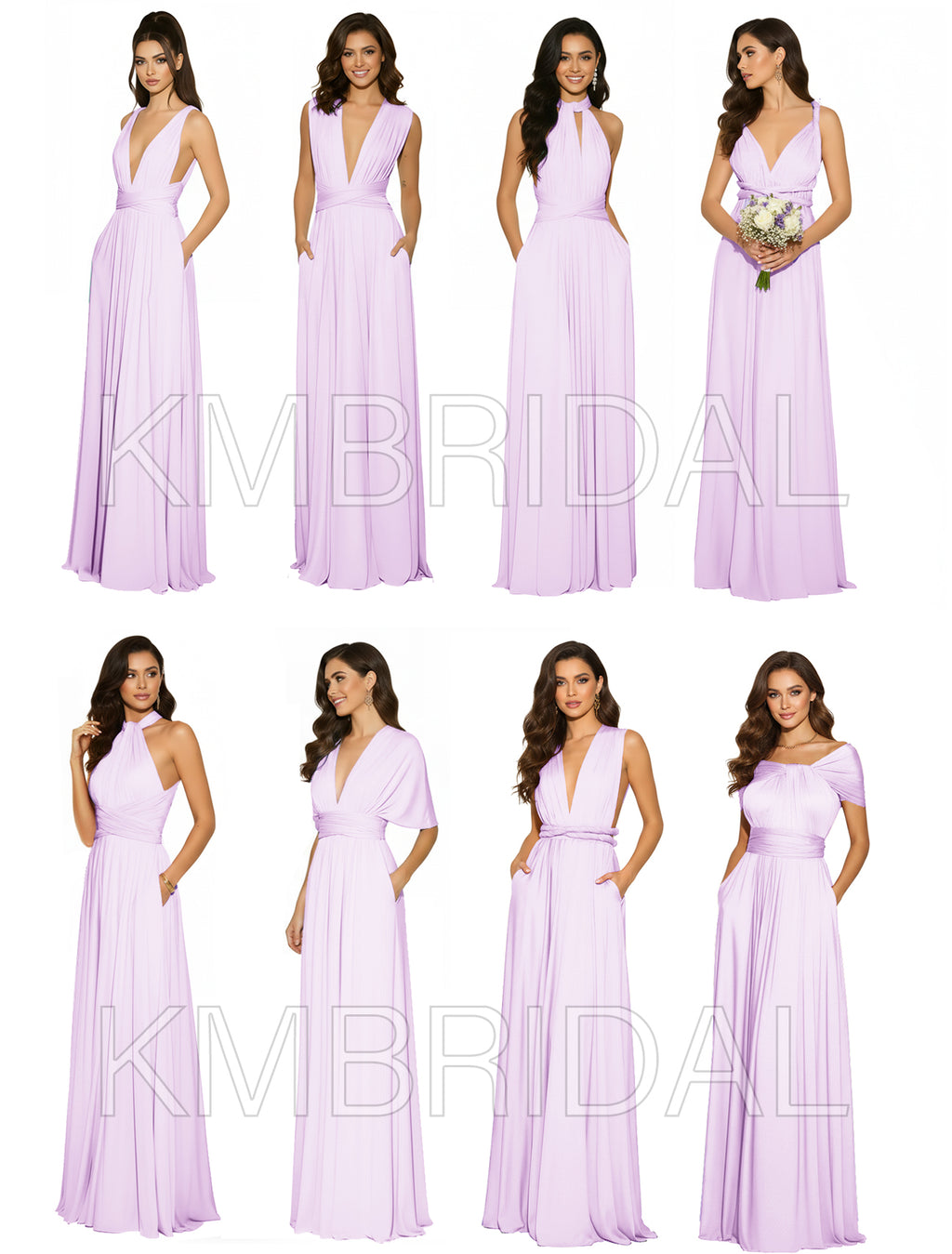 Multiway Convertible Maxi Inifinity Dress With Pockets for Bridesmaids & Weddings