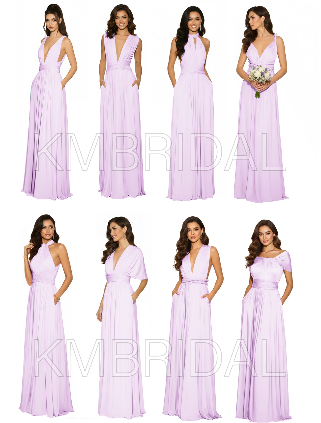 Multiway Convertible Maxi Inifinity Dress With Pockets for Bridesmaids & Weddings