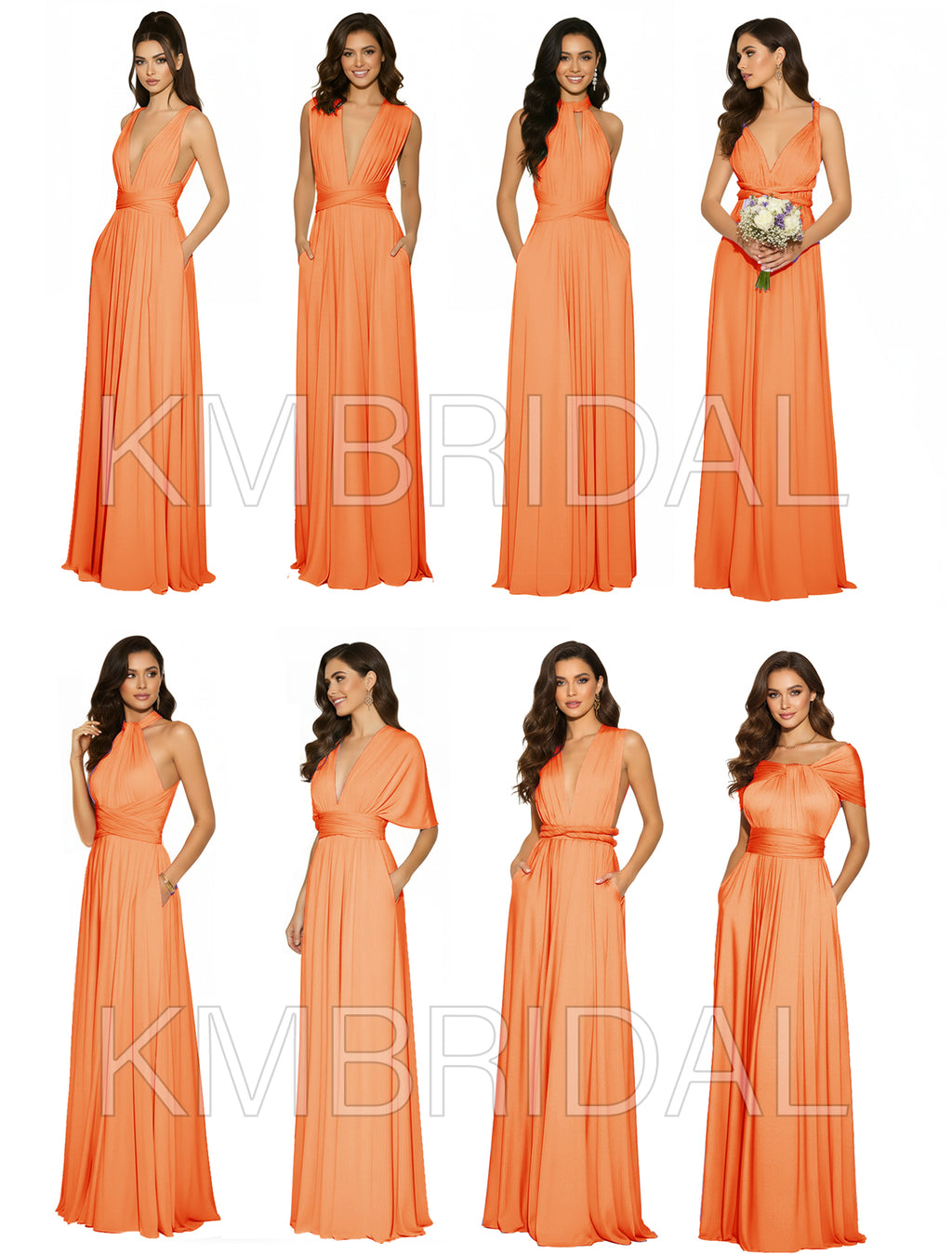 Infinity Maxi Dress with Pockets Regular Plus size Wedding Bridal Party Bridemaids Gown