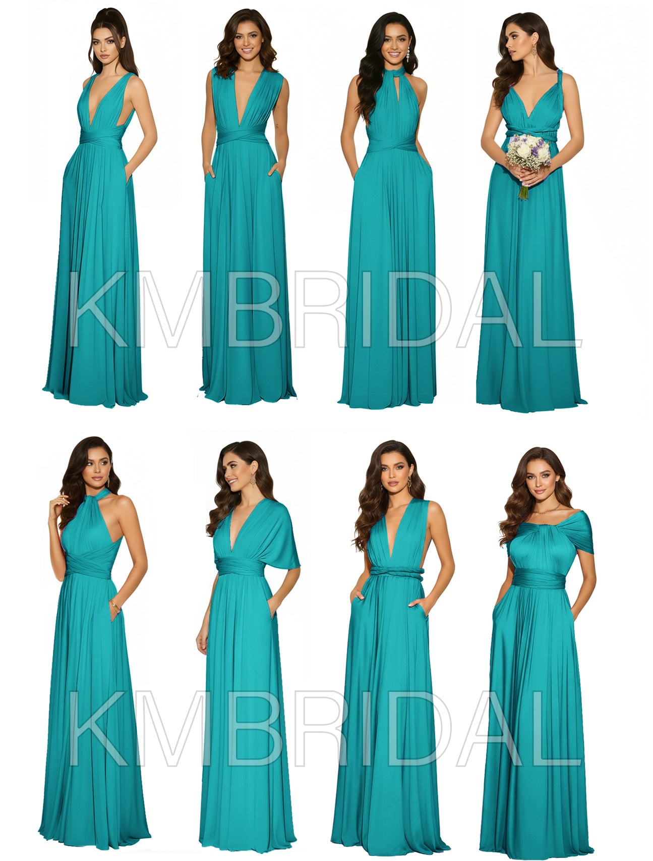 Convertible Multi-Way Infinity Wrap Dress Regular Plus size Wedding Bridal Party Bridemaids Gown