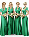 Mulity Convertible Bridesmaid Dress in Infinity Wrap Style with Pockets Regular Plus size Wedding Bridal Party Bridemaids Gownemerald 