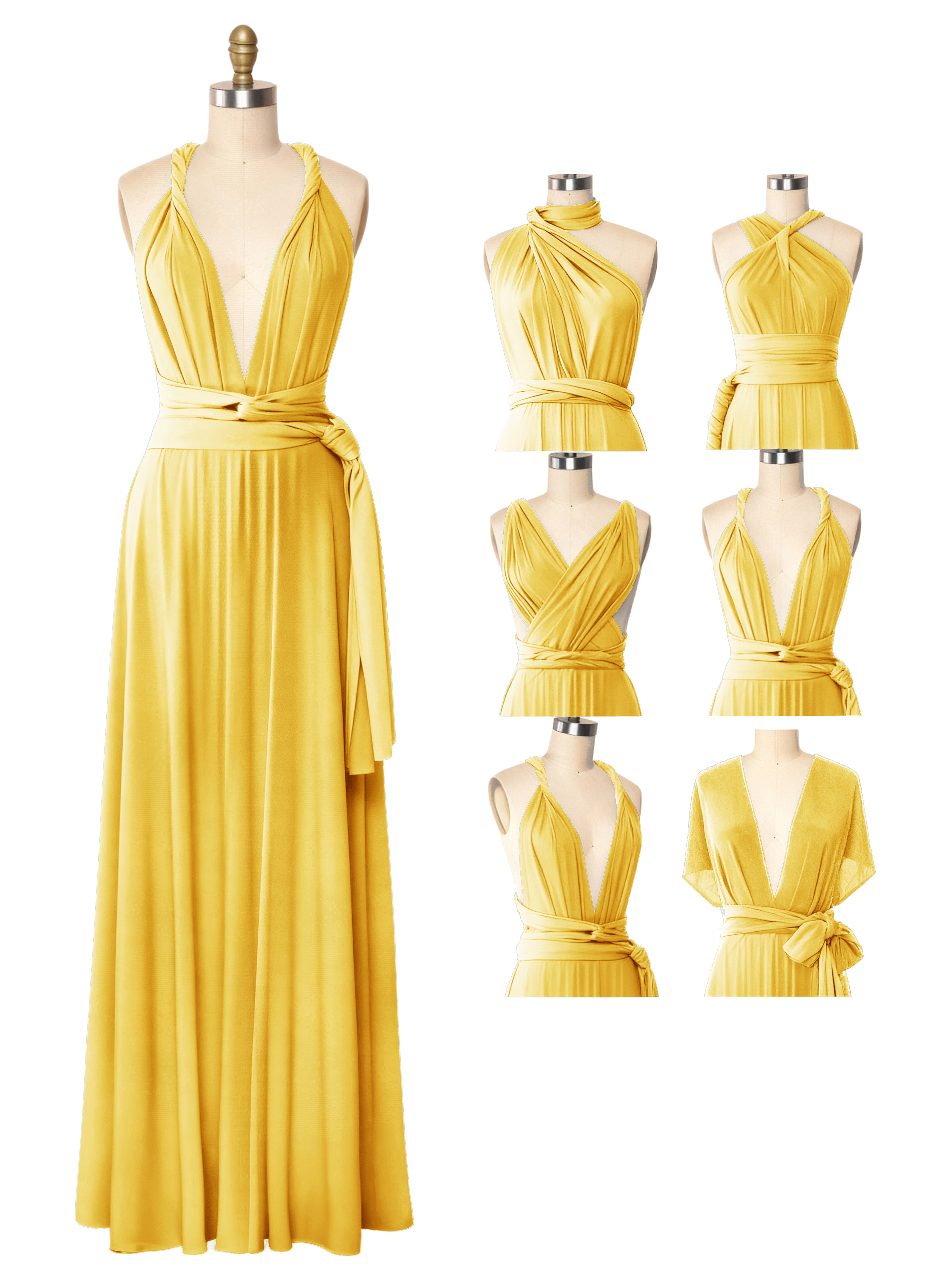 Transformable Bridesmaid Maxi Convertible Infinity Gown dress with Pockets Regular Plus size Wedding Bridal Party Bridemaids Gown