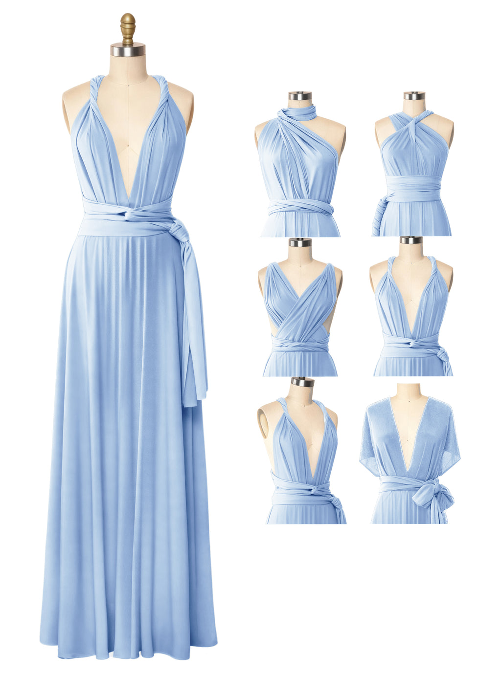 Convertible Infinity Dress with Pockets Regular Plus size Wedding Bridal Party Bridemaids Gown