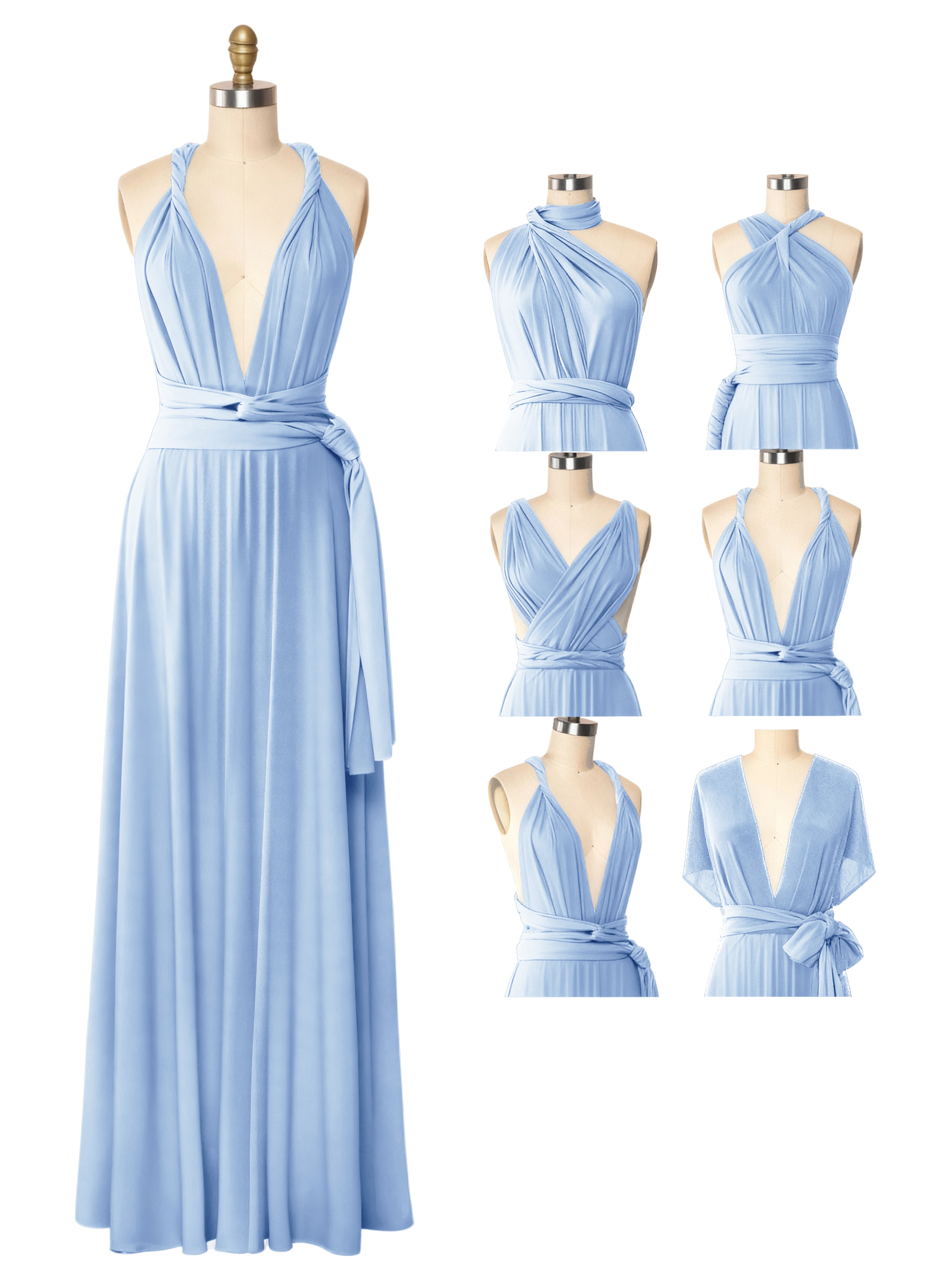 Convertible Infinity Dress with Pockets Regular Plus size Wedding Bridal Party Bridemaids Gown