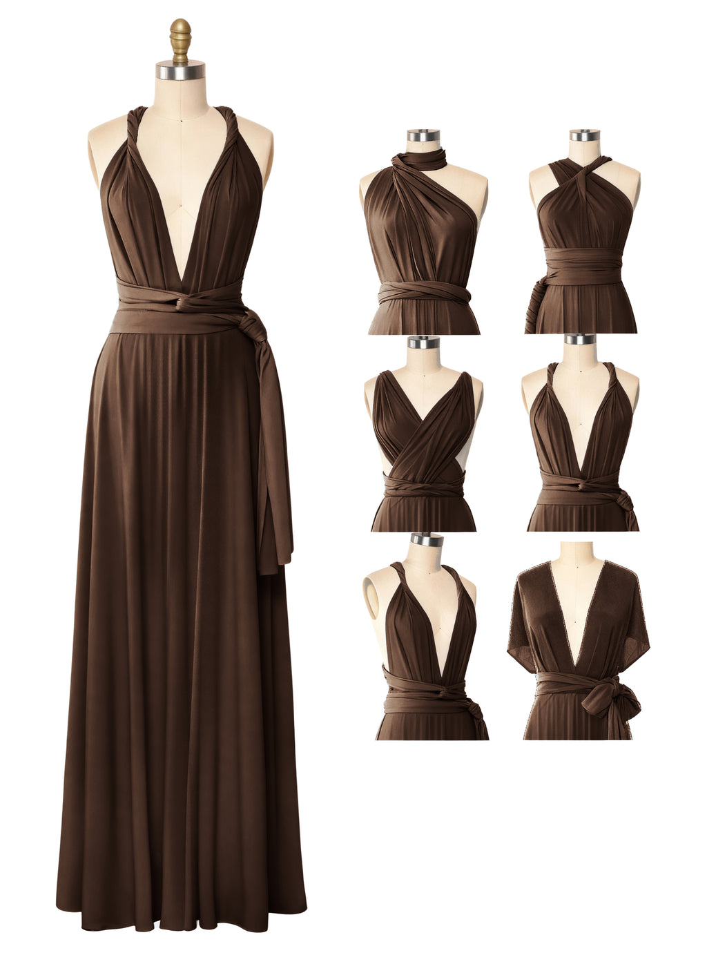 ultiway Maxi Infinity dress With Pockets Regular Plus size Wedding Bridal Party Bridemaids Gown