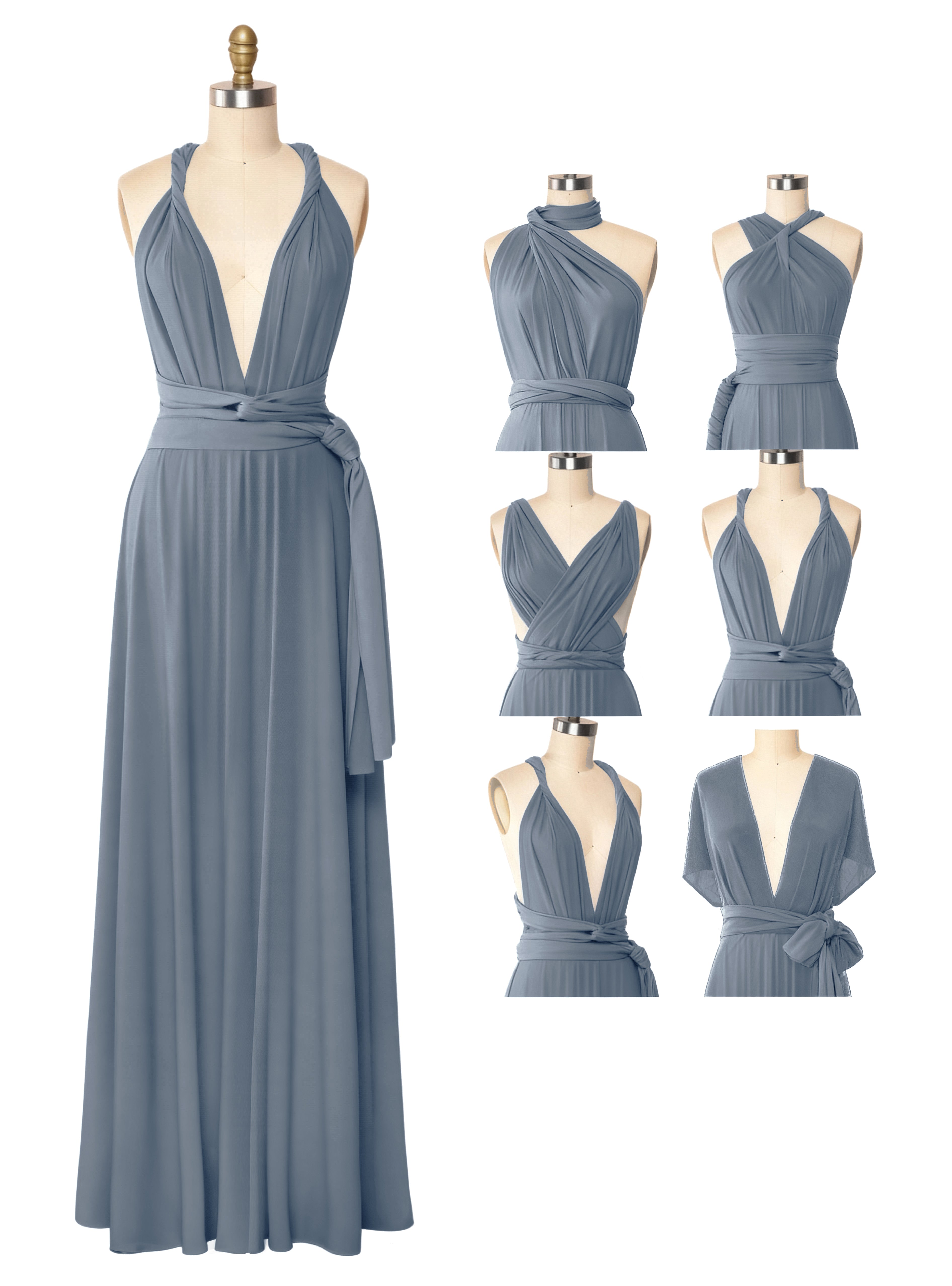 Infinity Bridesmaid Gown Multiway Dress with Pockets Regular Plus size Wedding Bridal Party Bridemaids Gown