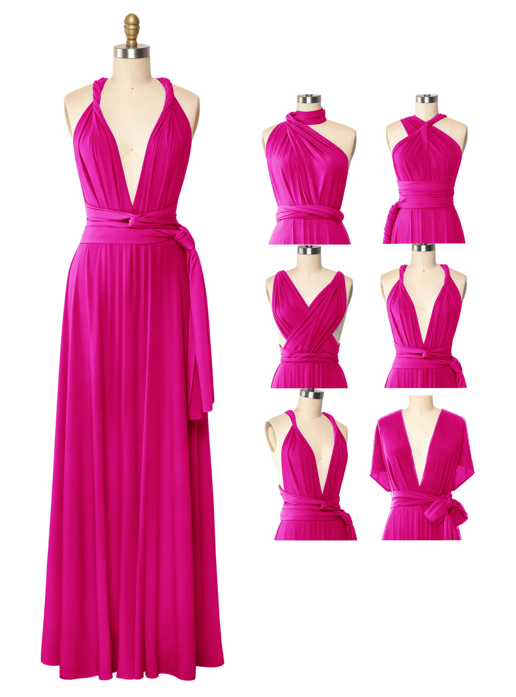 Bridesmaid Infinity Multiway Convertible Dress With Pockets