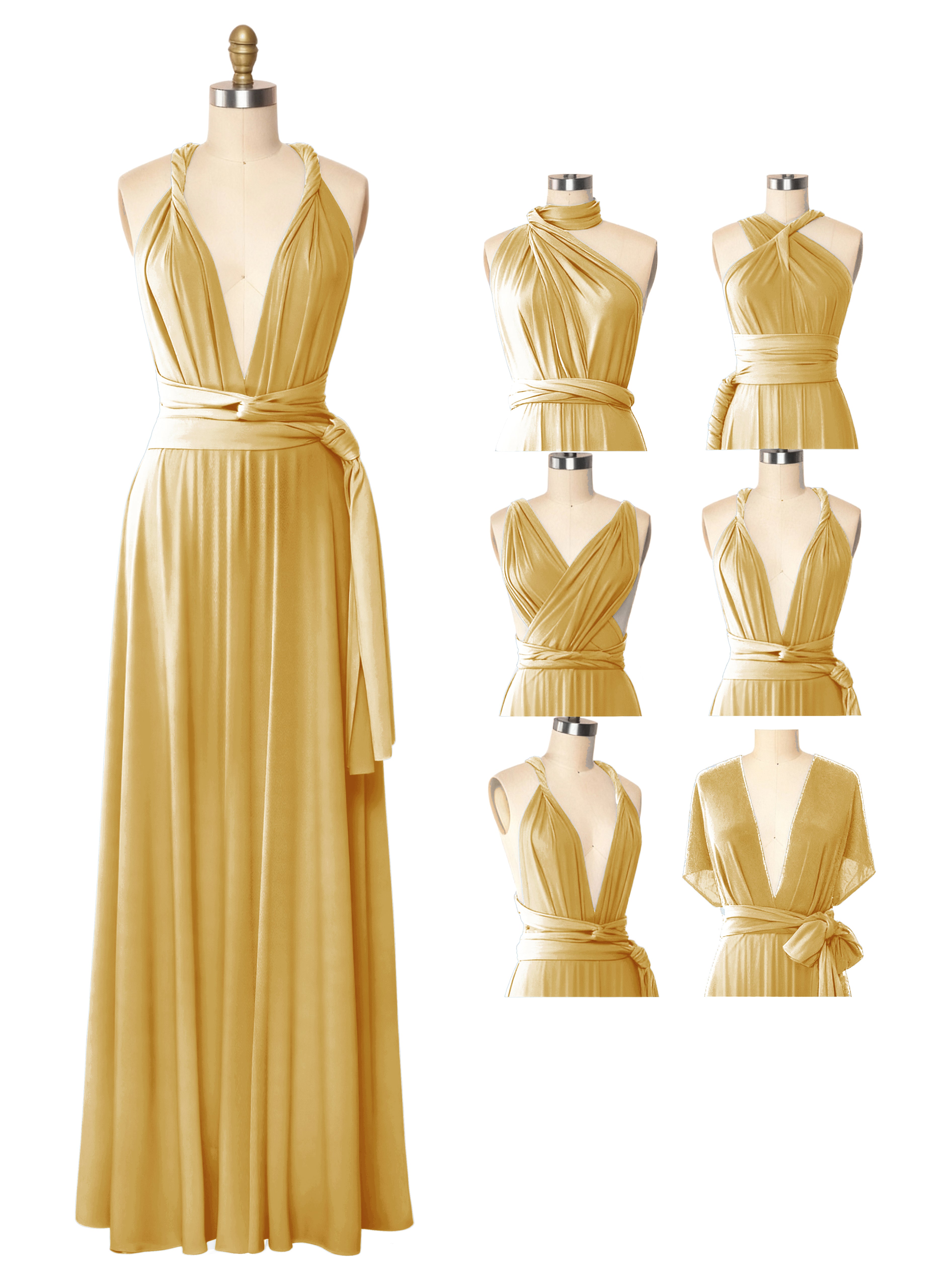 Multiway Infinity Convertible Maxi Bridesmaid Wrap Dress Bridal Party Regular Plus size Wedding Bridemaids Gown