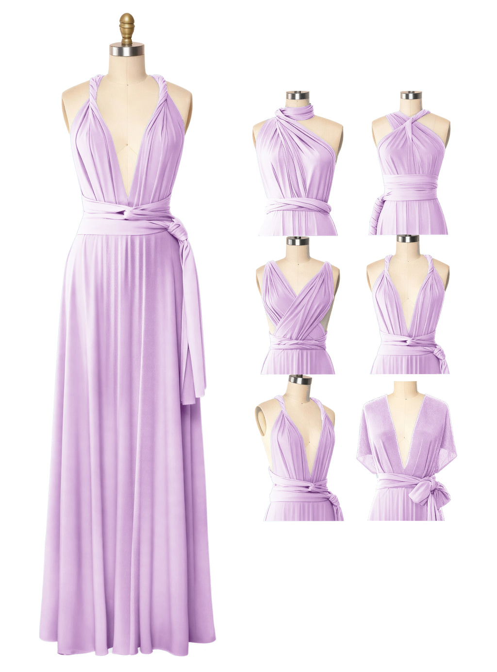 Multiway Convertible Maxi Inifinity Dress With Pockets for Bridesmaids & Weddings