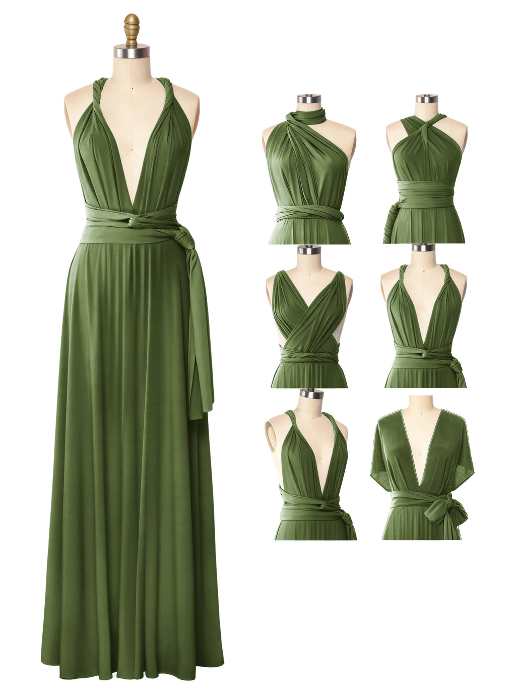 Convertible Bridesmaid Maxi Multiway Dress With Pockets Regular Plus size Wedding Bridal Party Bridemaids Gown