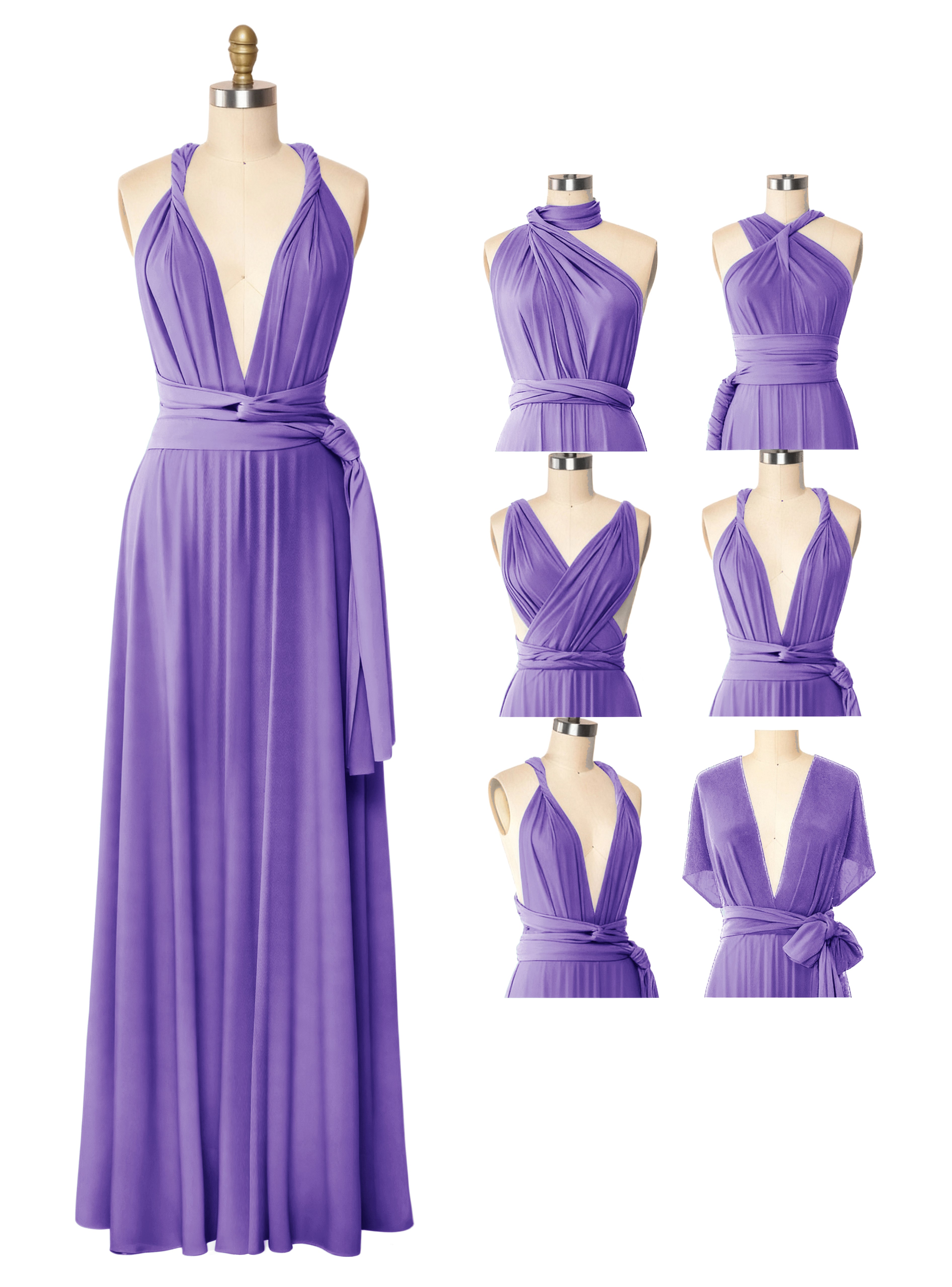 Convertible Infinity Dress with Pockets for Bridesmaids Multiway and Convertible Regular Plus size Wedding Bridal Party Bridemaids Gown