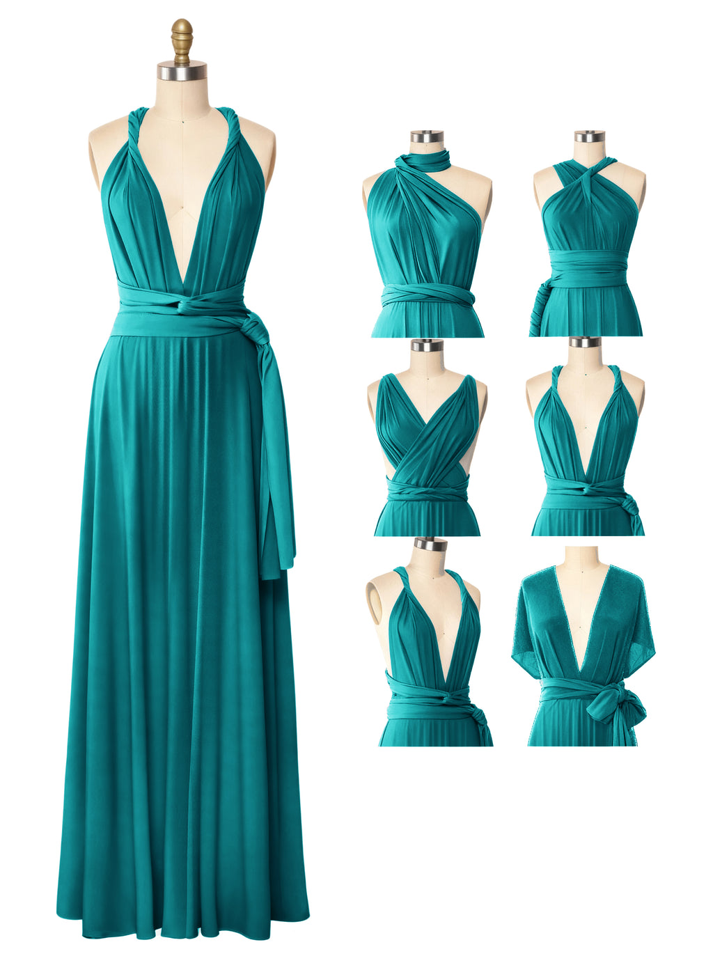 Convertible Multi-Way Infinity Wrap Dress Regular Plus size Wedding Bridal Party Bridemaids Gown